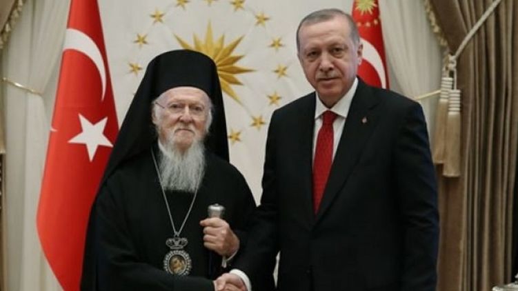 Константинопольский патриарх Варфоломей встречался с Эрдоганом сразу после прошения Украины о Томосе. Фото: пресс-служба президента Турции 