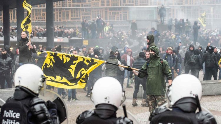 Протесты в Бельгии. Фото - The Independent