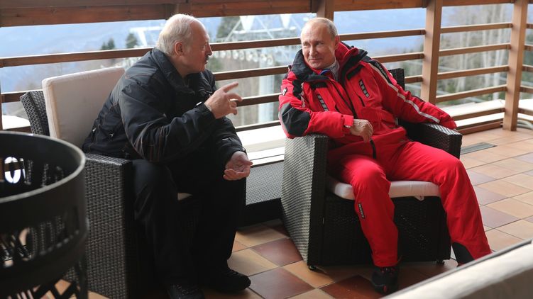Лукашенко и Путин в Сочи. Фото - пресс-служба Кремля