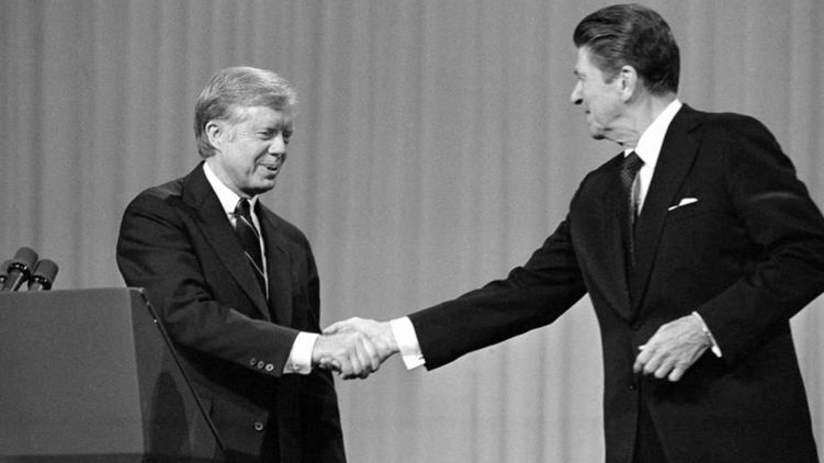 Рональд Рейган на дебатах с Джимми Картером