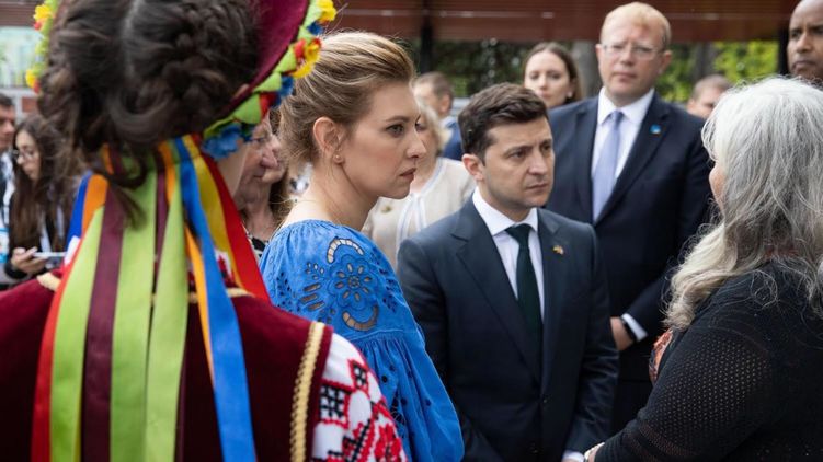 Елена Зеленская в вышитом платье от Vita Kin, фото: president.gov.ua