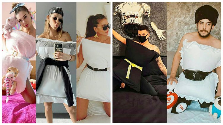В челленже нарядов из постельного белья участвуют как девушки, так и парни, фото: instagram.com/styleandcelebrities