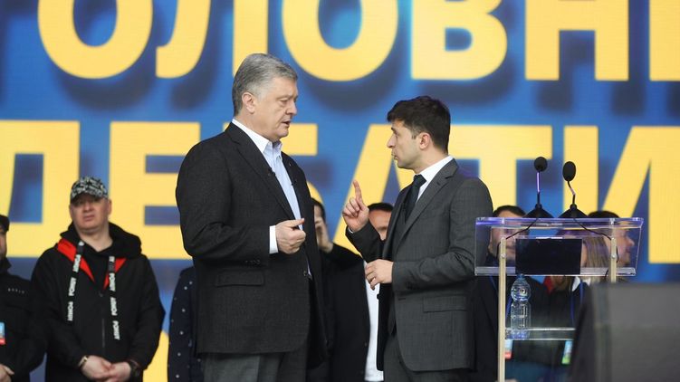 Дебаты Зеленского и Порошенко в апреле 2019 года. Фото 