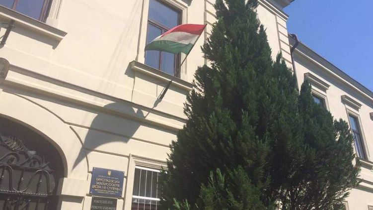 На госучреждениях в Закарпатье уже давно вывешены и флаги Венгрии. Фото: zakarpatye.com.ua