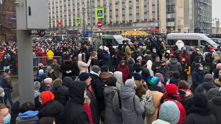 Акции протеста за Навального в Москве. Фото 