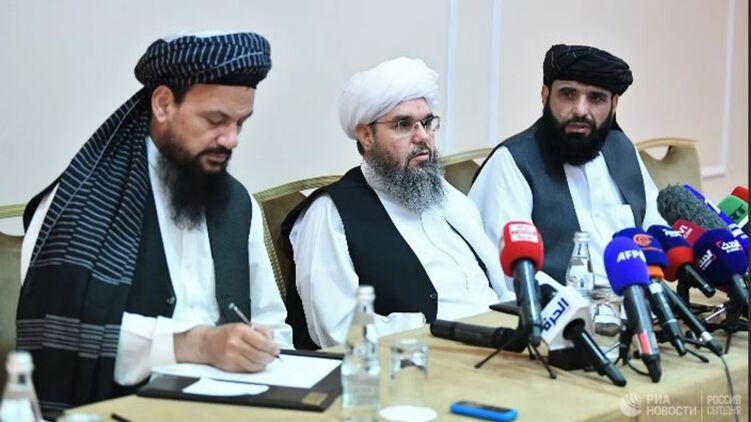 Талибы провели пресс-конференцию в Москве. Фото: РИА Новости