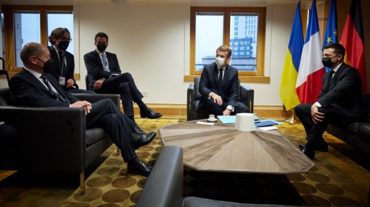 Шольц, Макрон и Зеленский в Брюсселе. Фото Офиса президента