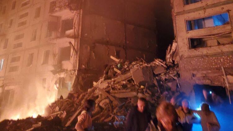 Последствия ракетного удара по Запорожью в ночь на 9 октября. Фото: телеграм-канал Александра Старуха