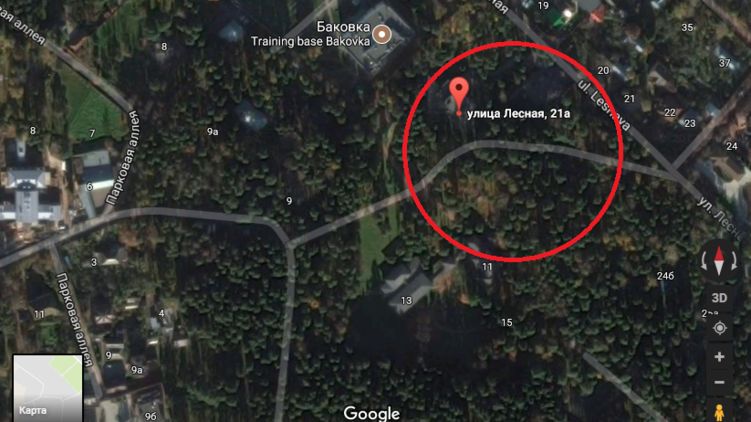 Вид на дачу Януковича из космоса, фото: сервис Google-maps