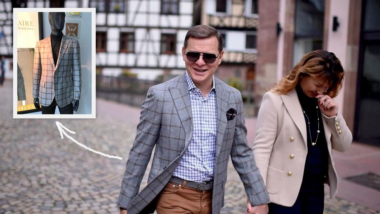 Олег Ляшко в блейзере бренда Billionaire с женой Роситой гуляет по Страсбургу, фото: facebook.com