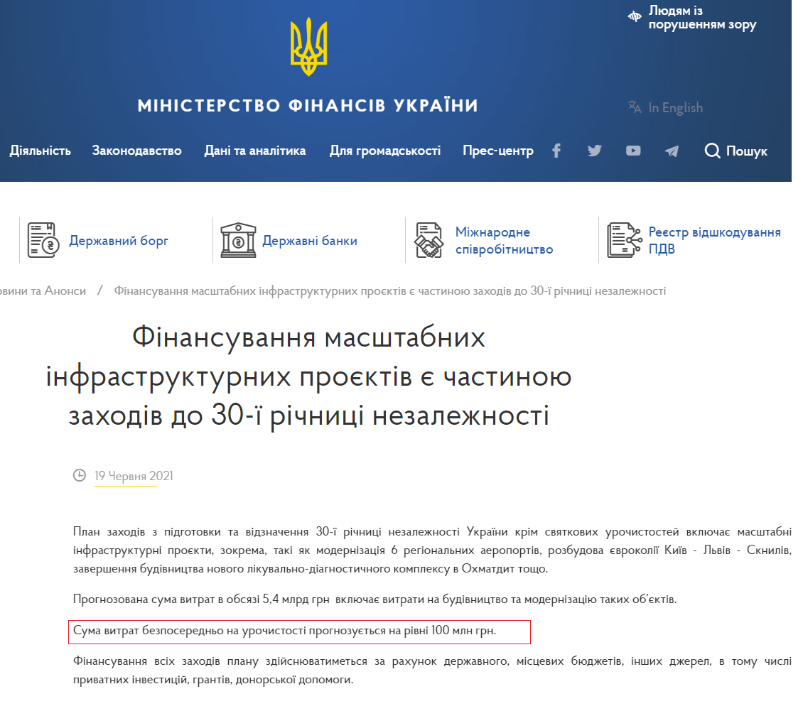 сколько денег хотели потратить на день независимости Украины