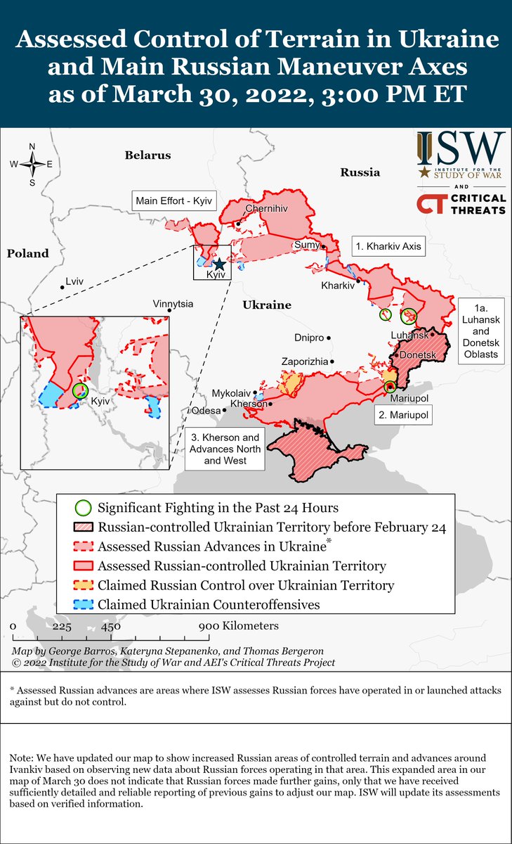 Карта боевых действий в Украине 31 марта