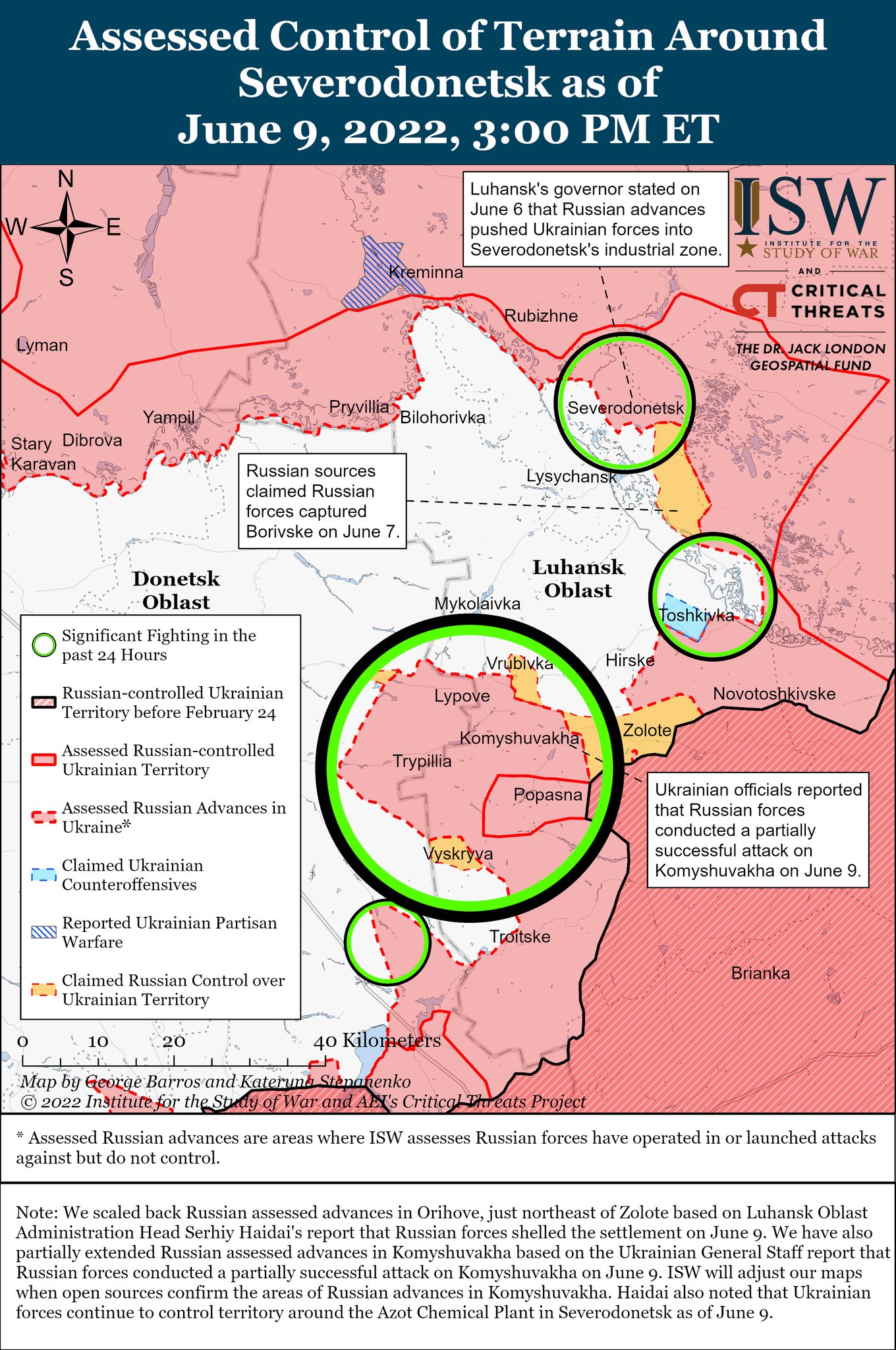 Карта боевых действий в Украине