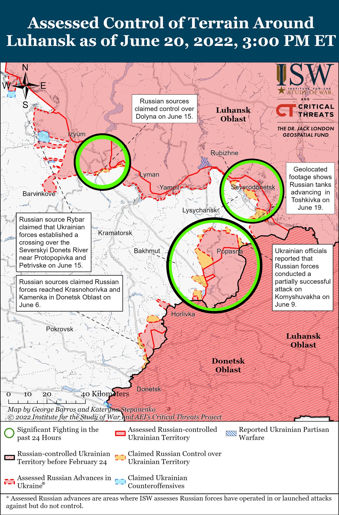Карта боевых действий в Украине
