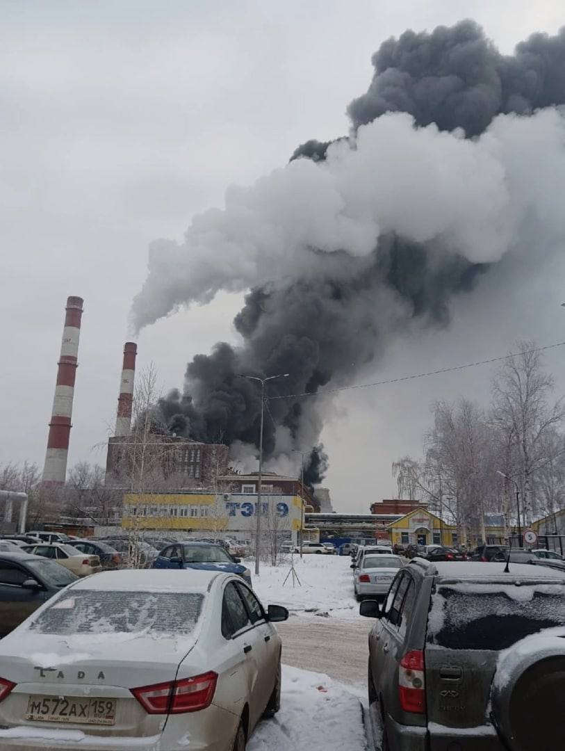 В российской Перми произошел масштабный пожар на ТЭЦ