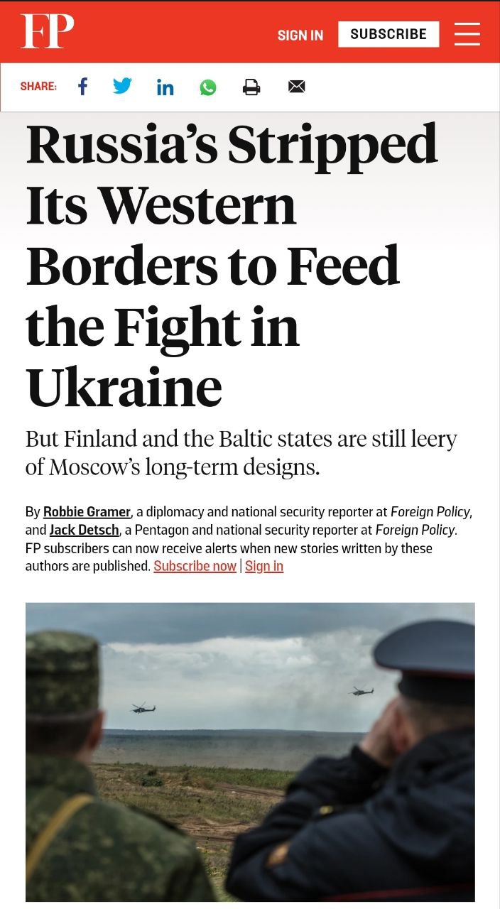  Россия отвела свои войска от границ Финляндии и стран Прибалтики. Большая их часть отправилась в Украину - FP