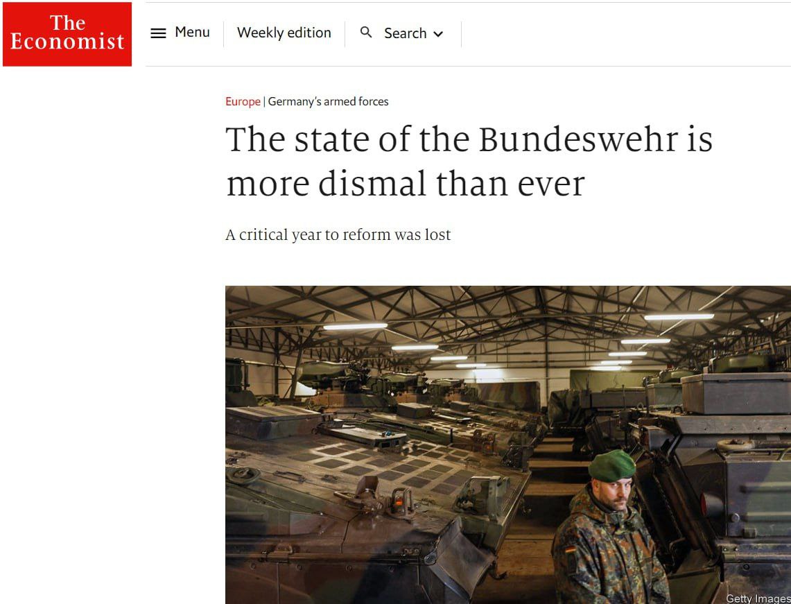 Армія Німеччини через допомогу Україні у найгіршому стані, ніж будь-коли, пише The Economist