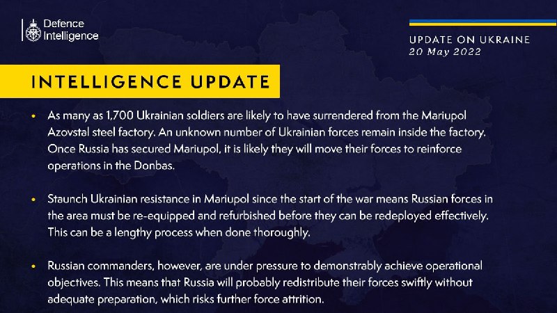 как только РФ окончательно захватит Мариуполь, силы оттуда будут переброшены для усиления операций на Донбассе