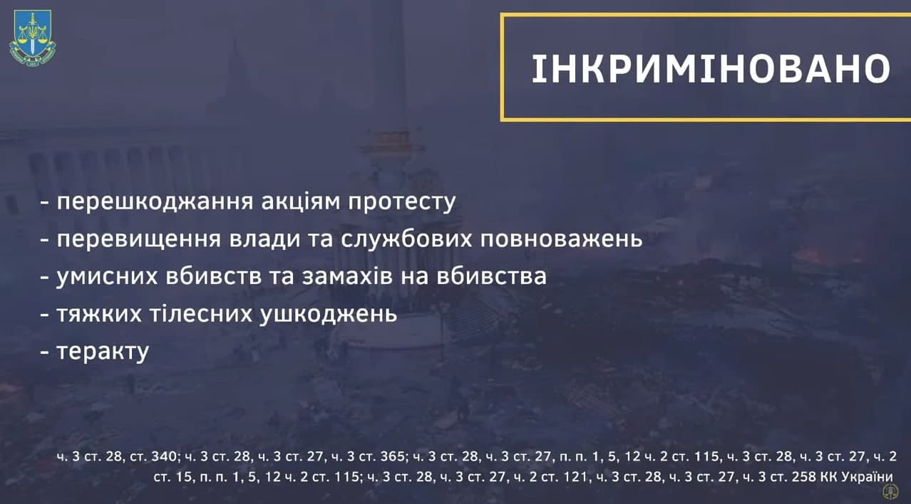 Статьи УК, которые инкриминируют Януковичу и команде