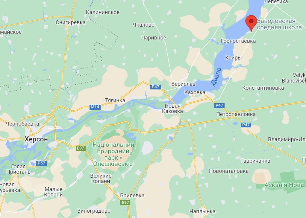В Заводовку Горностаевской ОТГ Херсонской области заехали военные РФ.