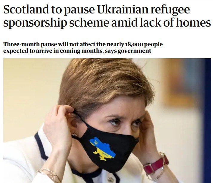 Шотландия приостановила прием украинских беженцев