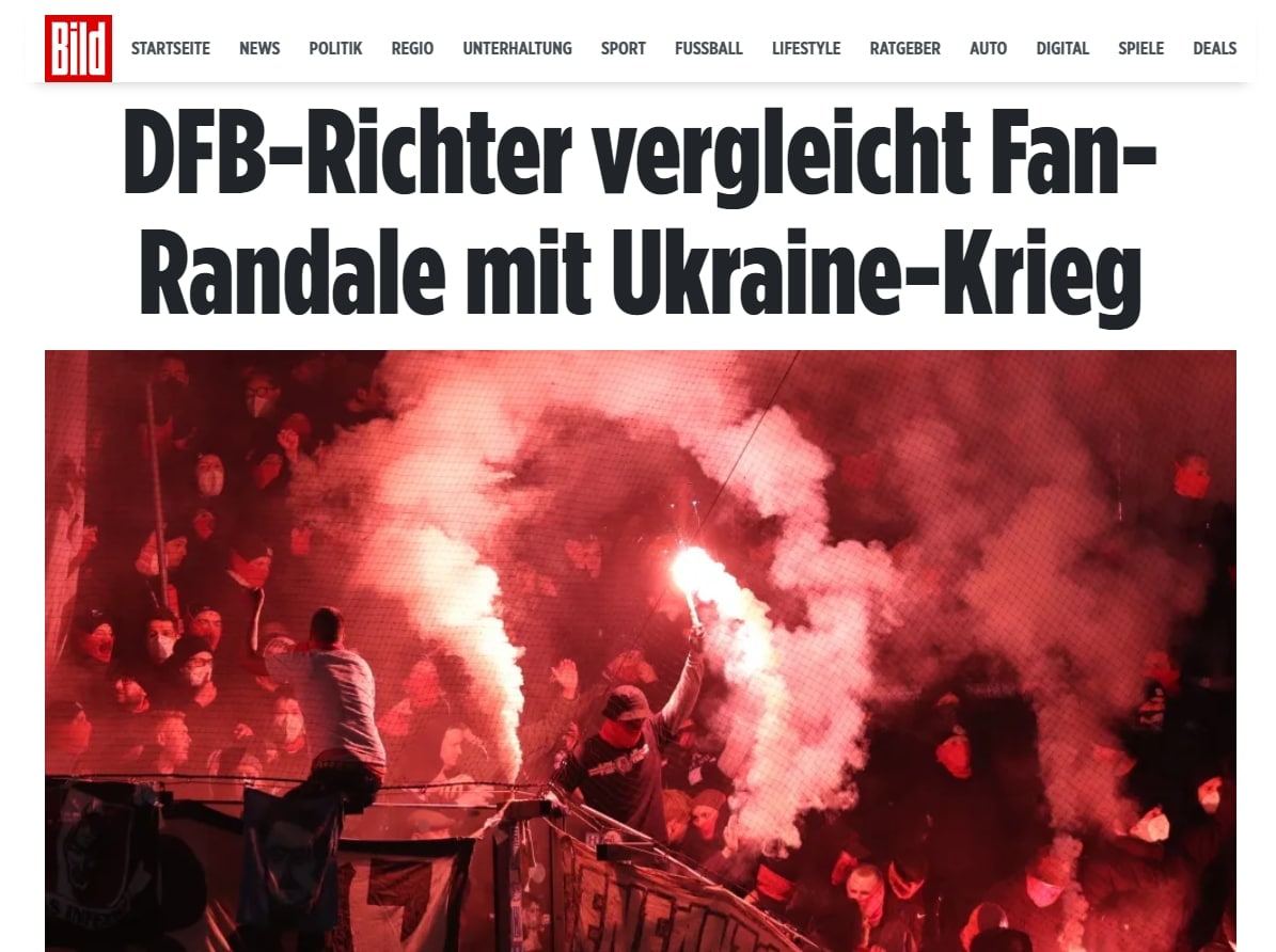 Немецкий рефери сравнил беспорядки на стадионе с войной в Украине