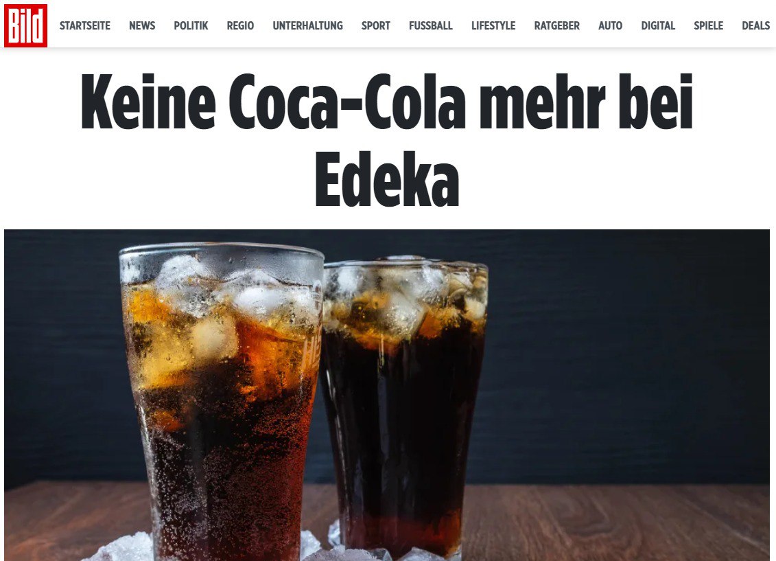 Coca-Cola может исчезнуть из супермаркетов Германии