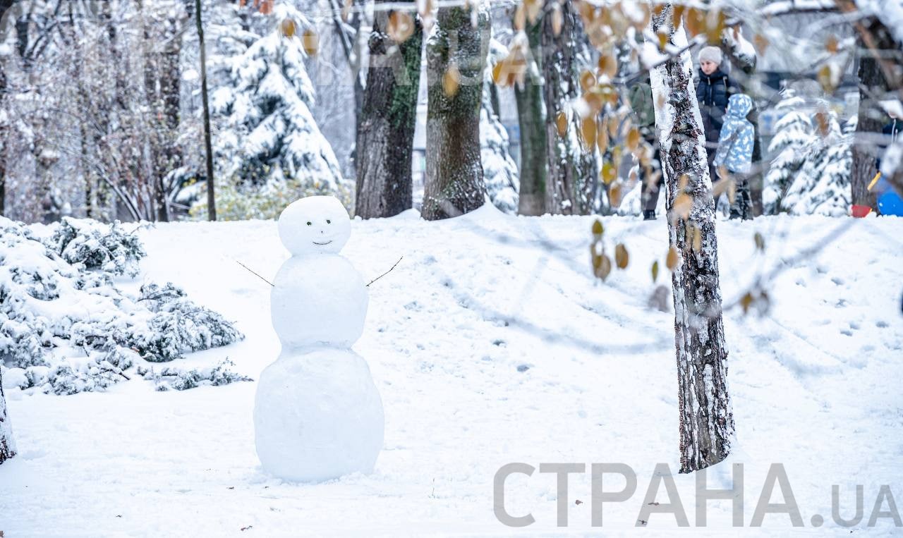 снеговик в киевском парке