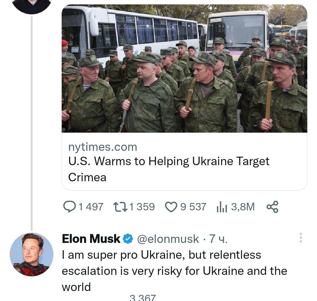Screenshot from Elon Musk's Twitter qkhiqkxikriqxq