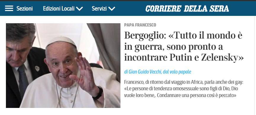 Папа римський заявив про готовність зустрітися з Путіним та Зеленським