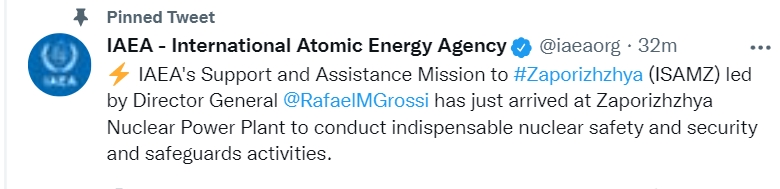 МАГАТЭ официально заявило о прибытии своей миссии во главе с гендиректором Рафаэлем Гросси на Запорожскую АЭС