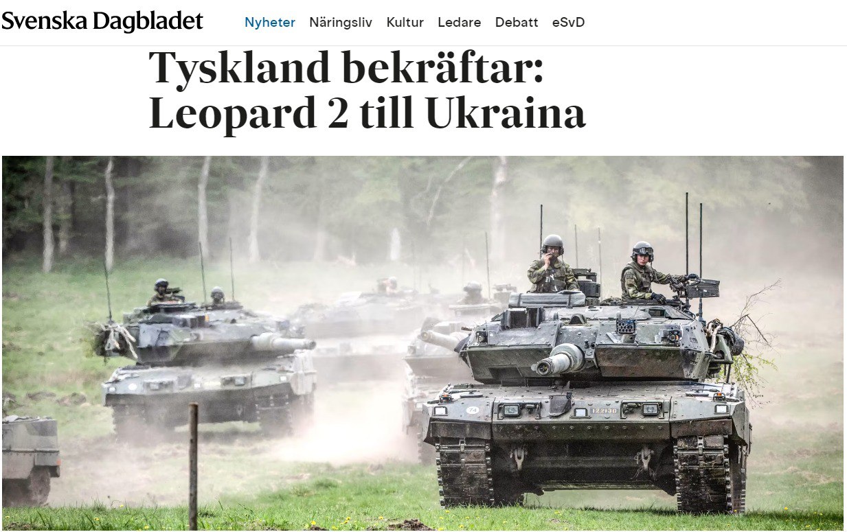 Швеция не исключает поставку Украине танков Stridsvagn 122