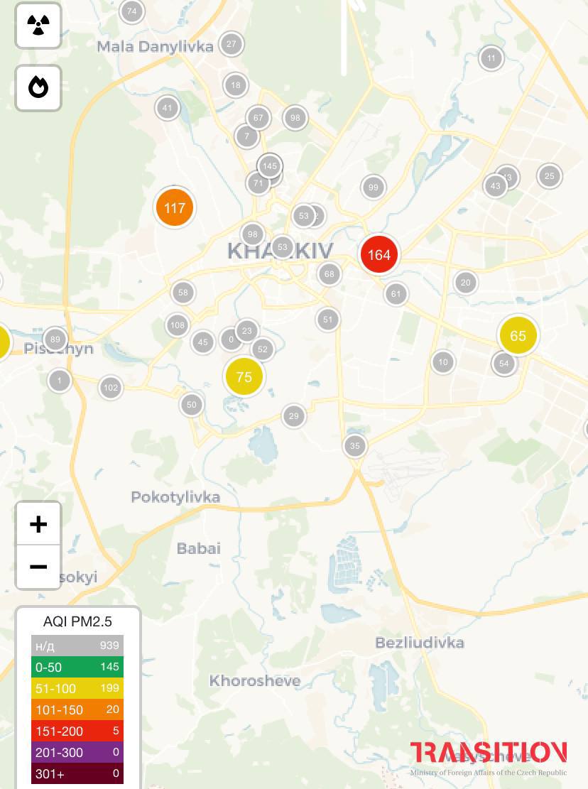 В Харькове из-за обстрелов сильно ухудшилось качество воздуха
