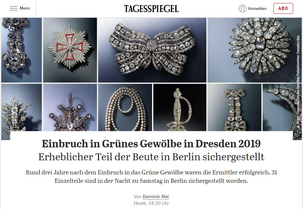 Скриншот с сайта Tagesspiegel 