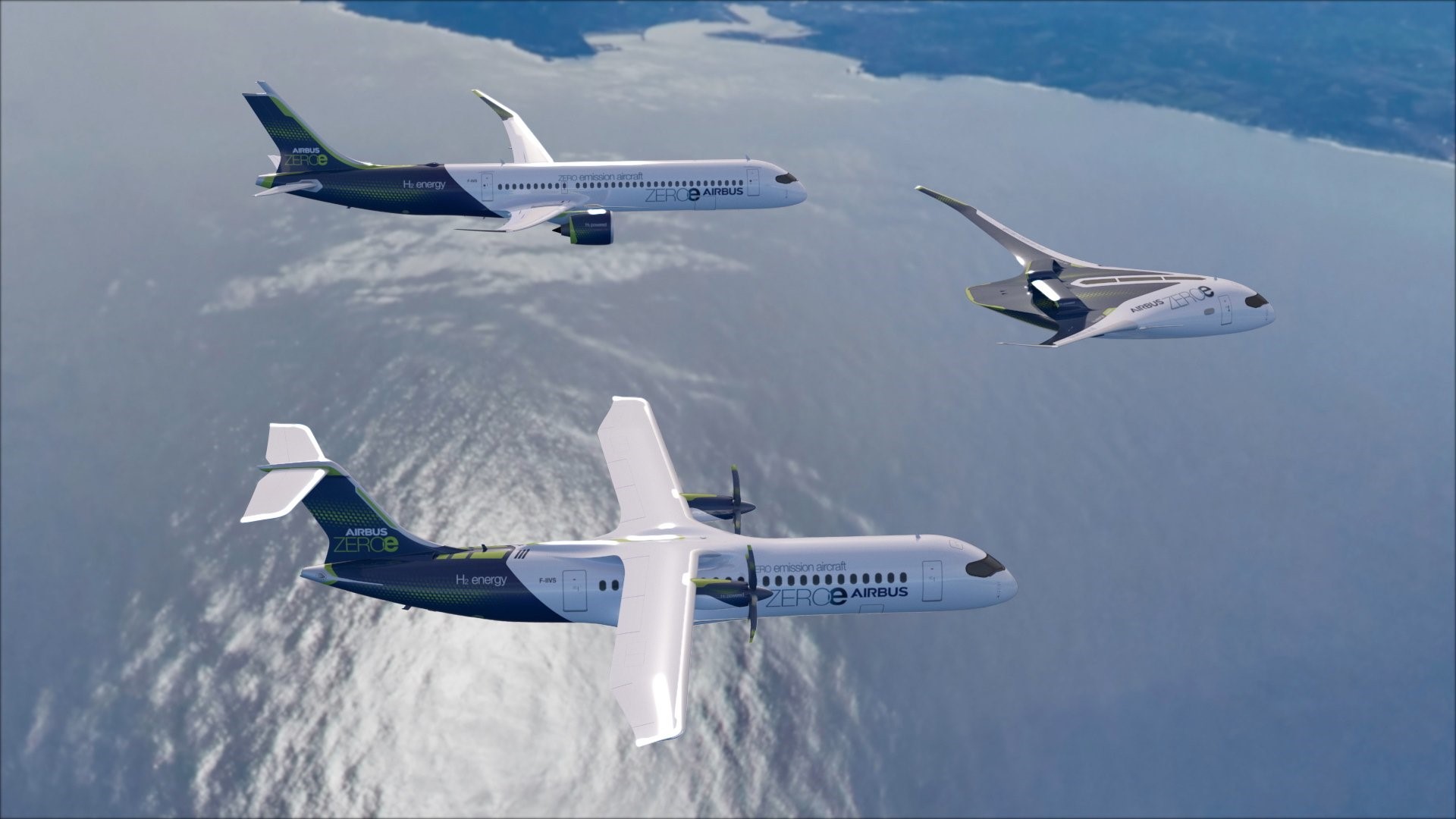 Линейка водородных самолётов Airbus Zero