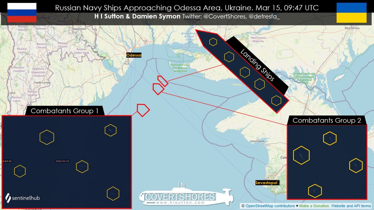 Десантные корабли России вышли к Одессе