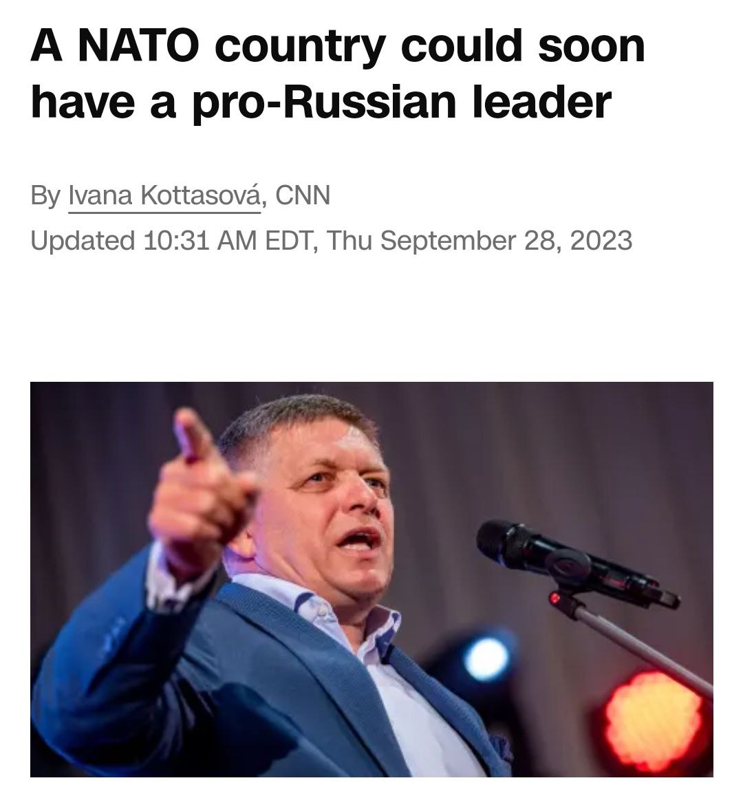 Роберт Фицо - Страна НАТО Словакия может скоро получить пророссийского лидера