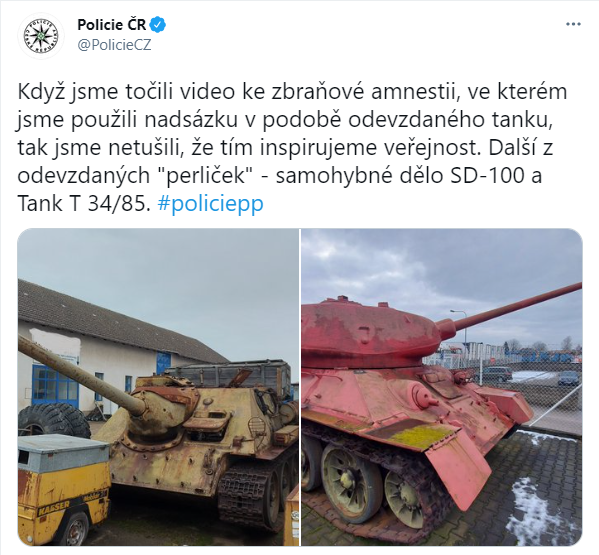 В Чехии в полицию сдали танк