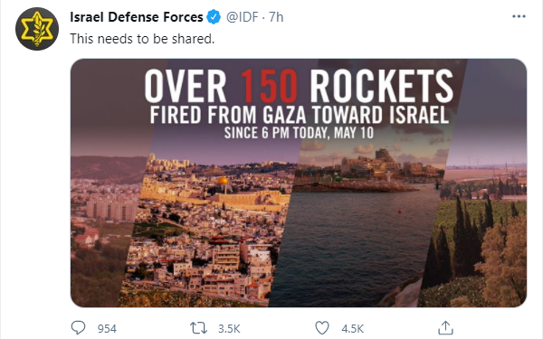 По Израилю выпустили 150 ракет из сектора Газа