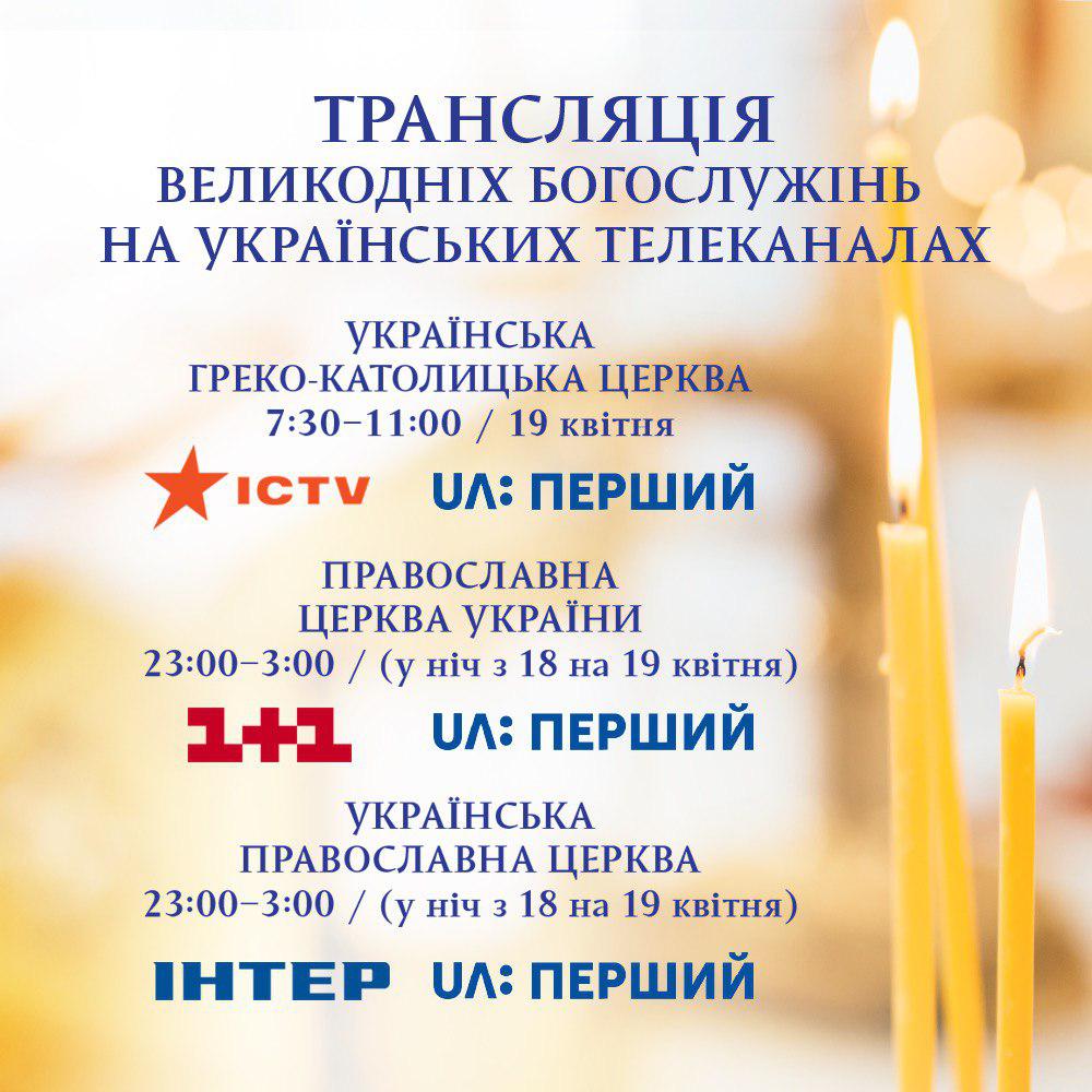Программа Бгослужения на Пасху в Украине