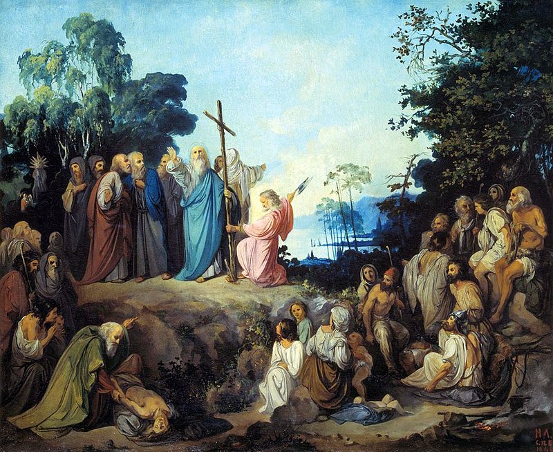 Апостол Андрей Первозванный водружает крест на горах Киевских, картина живописца Николая Ломтева