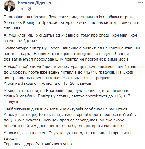 Наталья Диденко, фейсбук