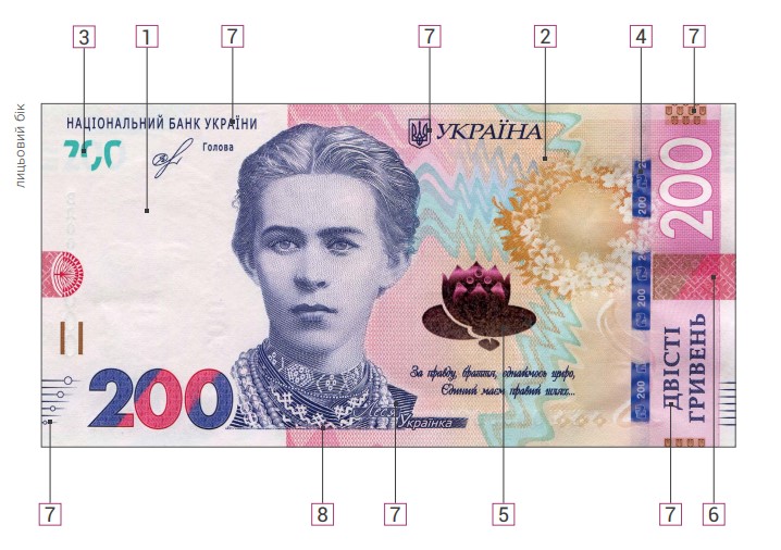 Лицевая часть банкноты в 200 гривен. Фото: Страна.ua
