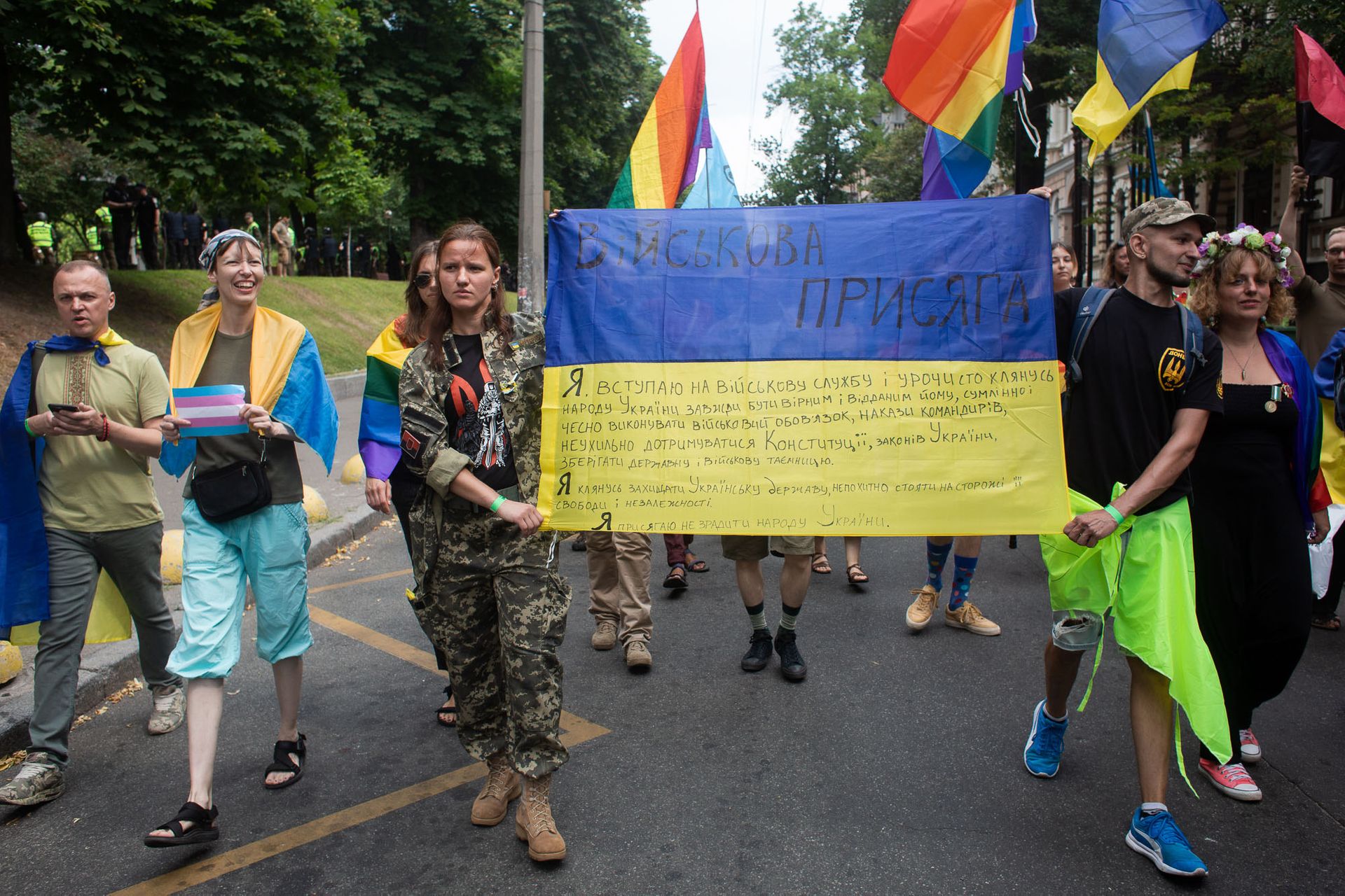 Настя Конфедерат на ЛГБТ-марше в 2019 году