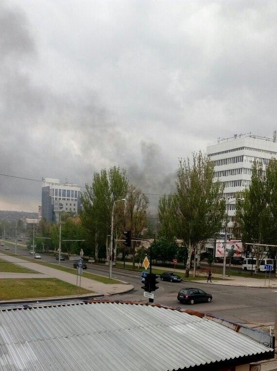 место взрыва в Донецке