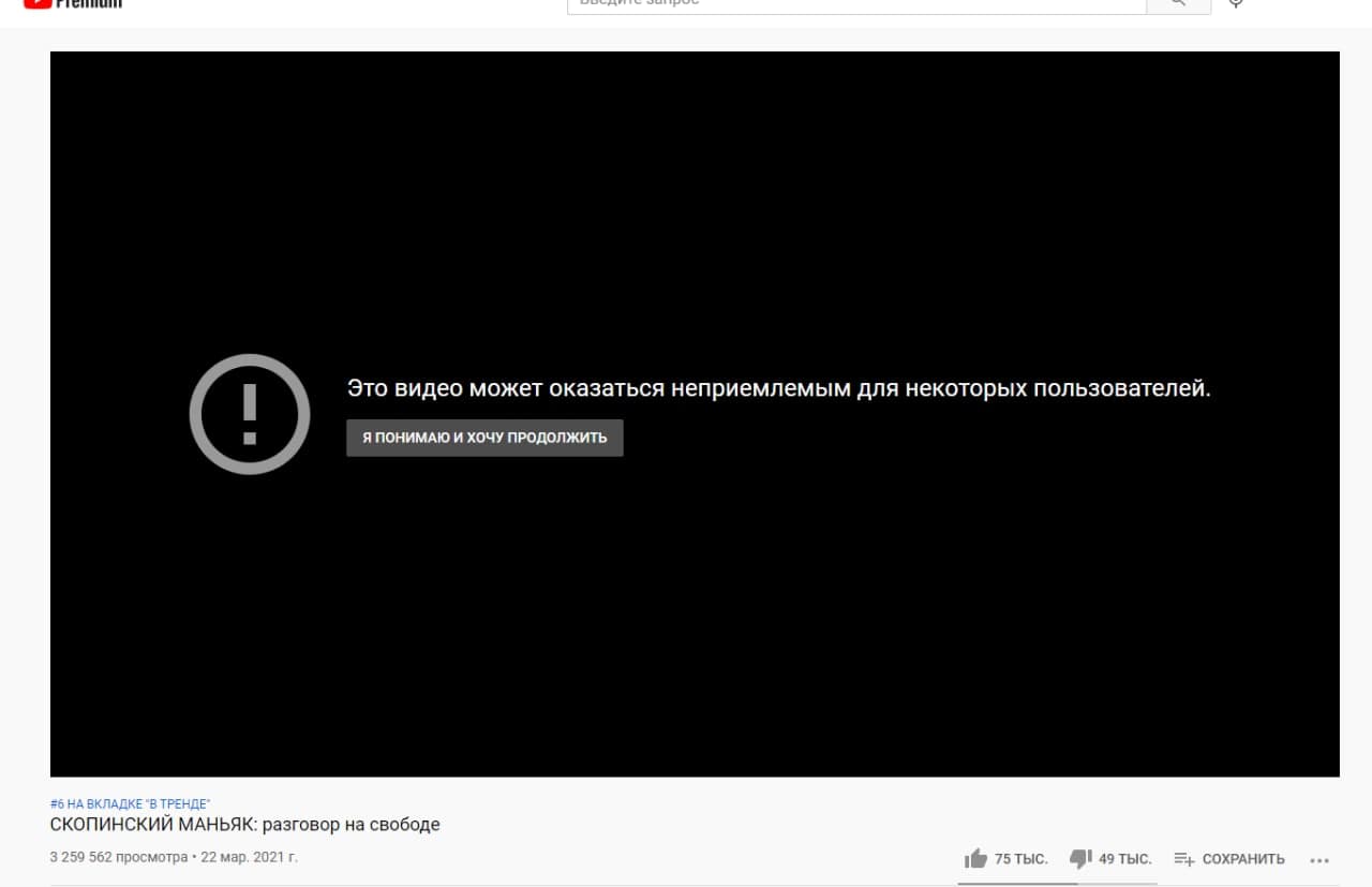 YouTube наложил ограничения на интервью со скопинским маньяком