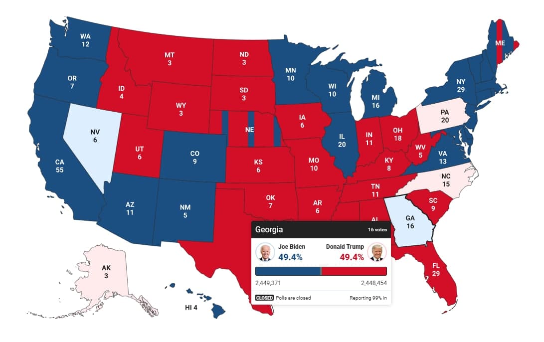 Результаты выборов президента США в Джорджии