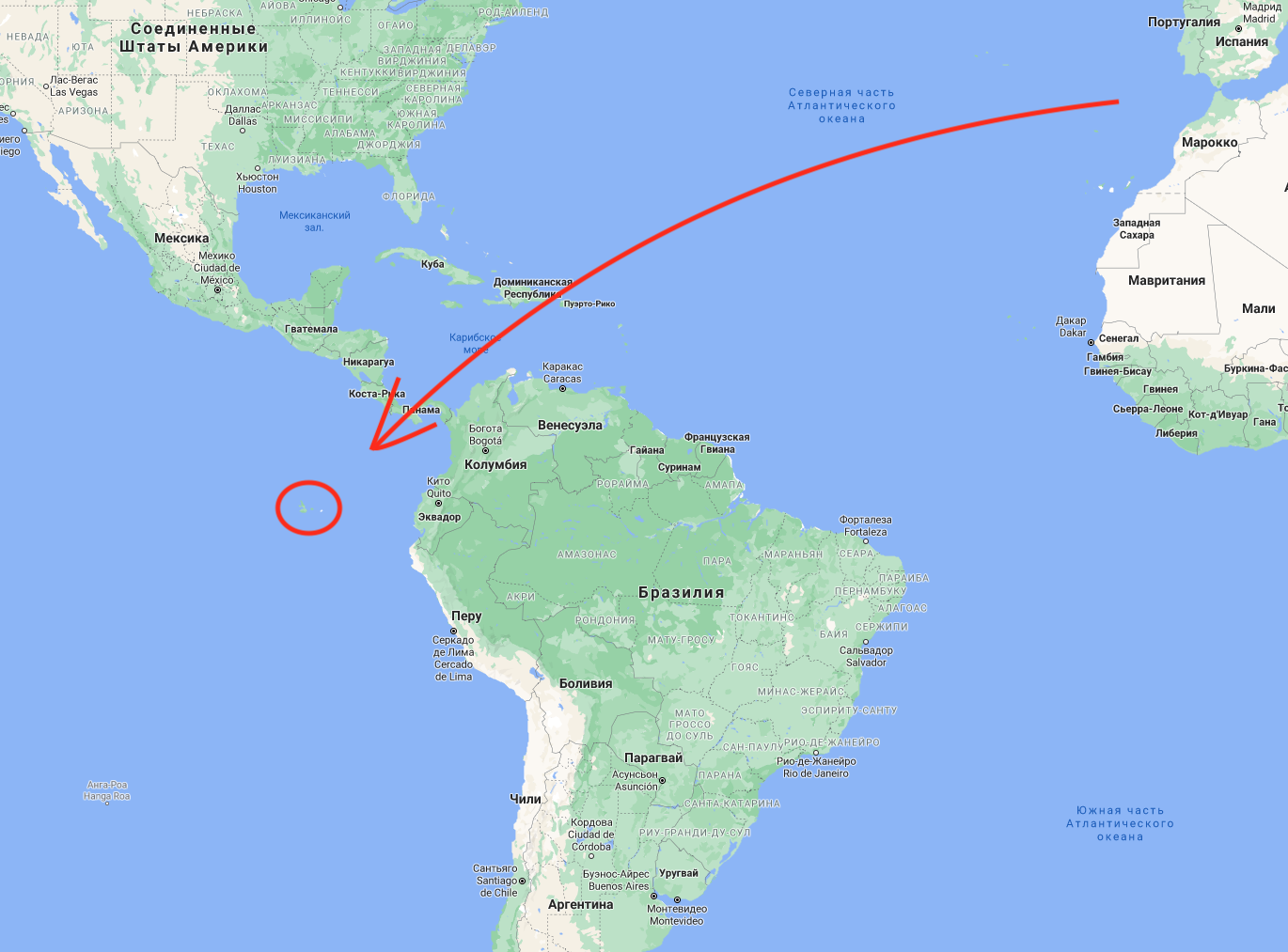 Галапагосы на карте мира