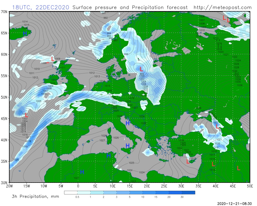Прогноз погоды на 22 декабря. Скриншот фейсбук-поста Диденко