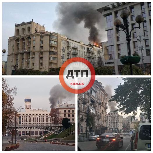 Дым от пожара виден издалека. Фото: Facebook/ dtp.kiev.ua